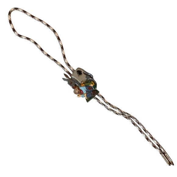 Vintage Wooden Prospector Bolo Tie Mens Western Old West Americana - Picture 3 of 7